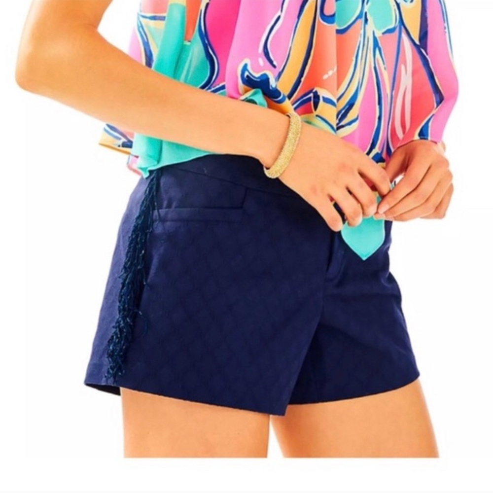 Lilly Pulitzer Navy Ellie 4” shorts. Size 4